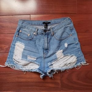 Forever 21 Distressed Jean Shorts